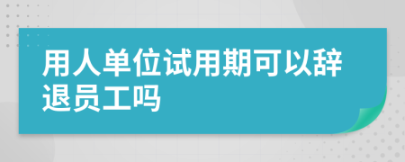 用人單位試用期可以辭退員工嗎
