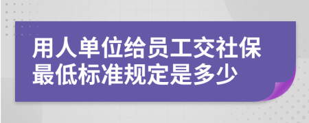 用人單位給員工交社保最低標(biāo)準(zhǔn)規(guī)定是多少