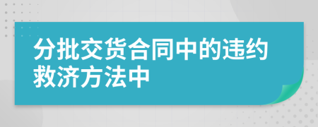 分批交貨合同中的違約救濟(jì)方法中