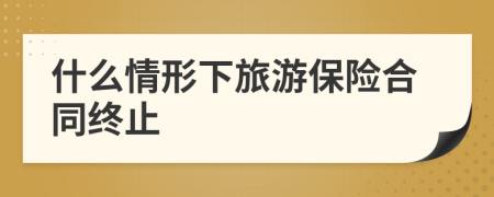 什么情形下旅游保險(xiǎn)合同終止
