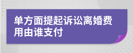 單方面提起訴訟離婚費(fèi)用由誰(shuí)支付