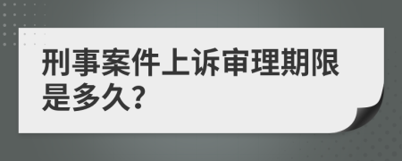 刑事案件上訴審理期限是多久？