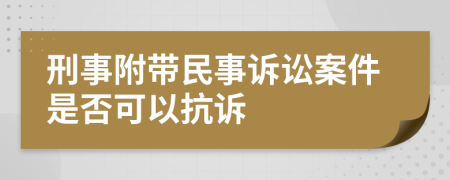 刑事附帶民事訴訟案件是否可以抗訴