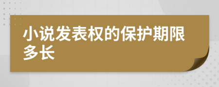 小說發(fā)表權(quán)的保護(hù)期限多長