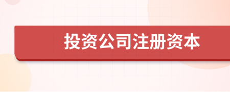 投資公司注冊(cè)資本