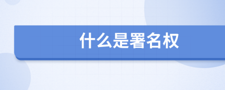 什么是署名權(quán)