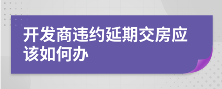 開發(fā)商違約延期交房應該如何辦