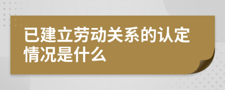 已建立勞動關(guān)系的認定情況是什么