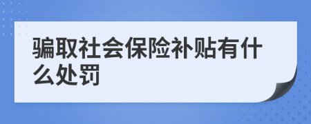 騙取社會保險補(bǔ)貼有什么處罰