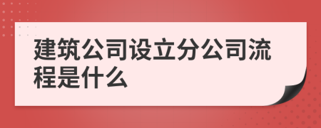 建筑公司設(shè)立分公司流程是什么