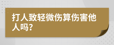 打人致輕微傷算傷害他人嗎？