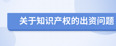 關(guān)于知識產(chǎn)權(quán)的出資問題