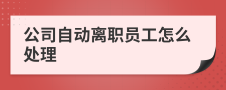 公司自動離職員工怎么處理