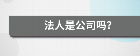 法人是公司嗎？