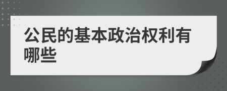公民的基本政治權(quán)利有哪些