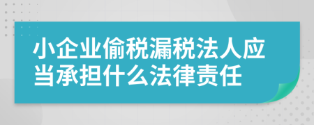 小企業(yè)偷稅漏稅法人應(yīng)當(dāng)承擔(dān)什么法律責(zé)任