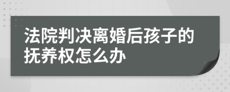 法院判決離婚后孩子的撫養(yǎng)權(quán)怎么辦