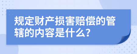 規(guī)定財產損害賠償的管轄的內容是什么？