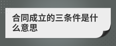 合同成立的三條件是什么意思