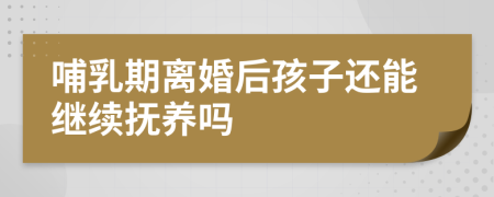 哺乳期離婚后孩子還能繼續(xù)撫養(yǎng)嗎