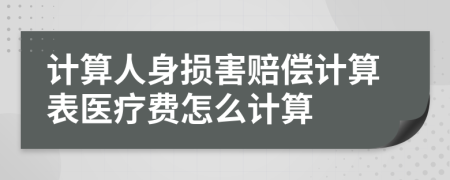 計算人身損害賠償計算表醫(yī)療費(fèi)怎么計算