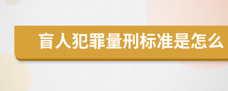 盲人犯罪量刑標準是怎么