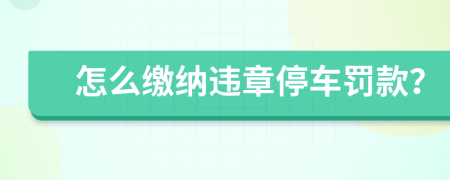 怎么繳納違章停車罰款？