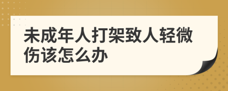 未成年人打架致人輕微傷該怎么辦
