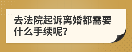 去法院起訴離婚都需要什么手續(xù)呢？