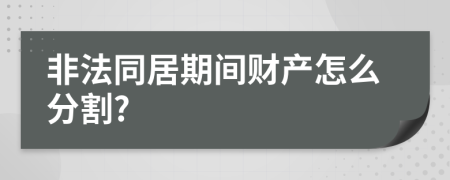 非法同居期間財(cái)產(chǎn)怎么分割?