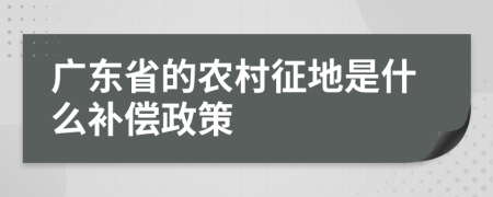 廣東省的農(nóng)村征地是什么補(bǔ)償政策
