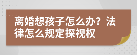 離婚想孩子怎么辦？法律怎么規(guī)定探視權(quán)