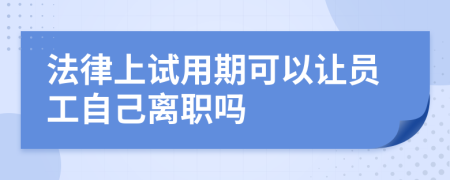 法律上試用期可以讓員工自己離職嗎