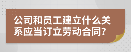公司和員工建立什么關(guān)系應(yīng)當訂立勞動合同？