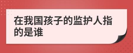 在我國孩子的監(jiān)護(hù)人指的是誰
