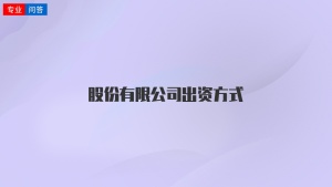 股份有限公司出資方式