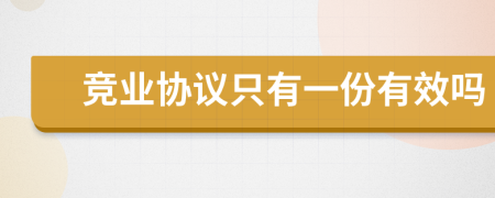 競(jìng)業(yè)協(xié)議只有一份有效嗎