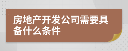 房地產(chǎn)開發(fā)公司需要具備什么條件