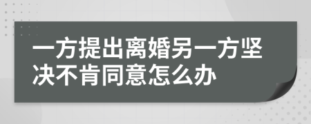 一方提出離婚另一方堅決不肯同意怎么辦