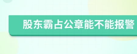 股東霸占公章能不能報警