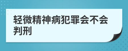 輕微精神病犯罪會不會判刑