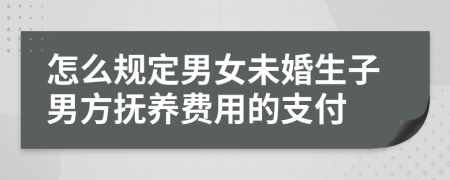 怎么規(guī)定男女未婚生子男方撫養(yǎng)費用的支付