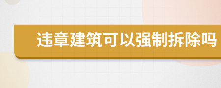 違章建筑可以強(qiáng)制拆除嗎