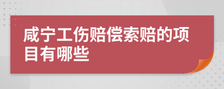 咸寧工傷賠償索賠的項(xiàng)目有哪些