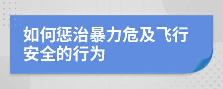 如何懲治暴力危及飛行安全的行為