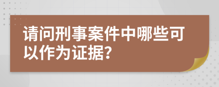 請(qǐng)問刑事案件中哪些可以作為證據(jù)？