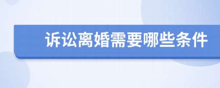 訴訟離婚需要哪些條件