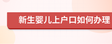 新生嬰兒上戶(hù)口如何辦理