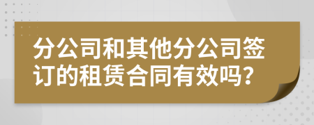 分公司和其他分公司簽訂的租賃合同有效嗎？