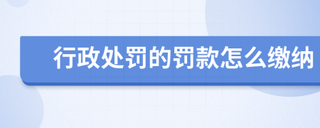 行政處罰的罰款怎么繳納